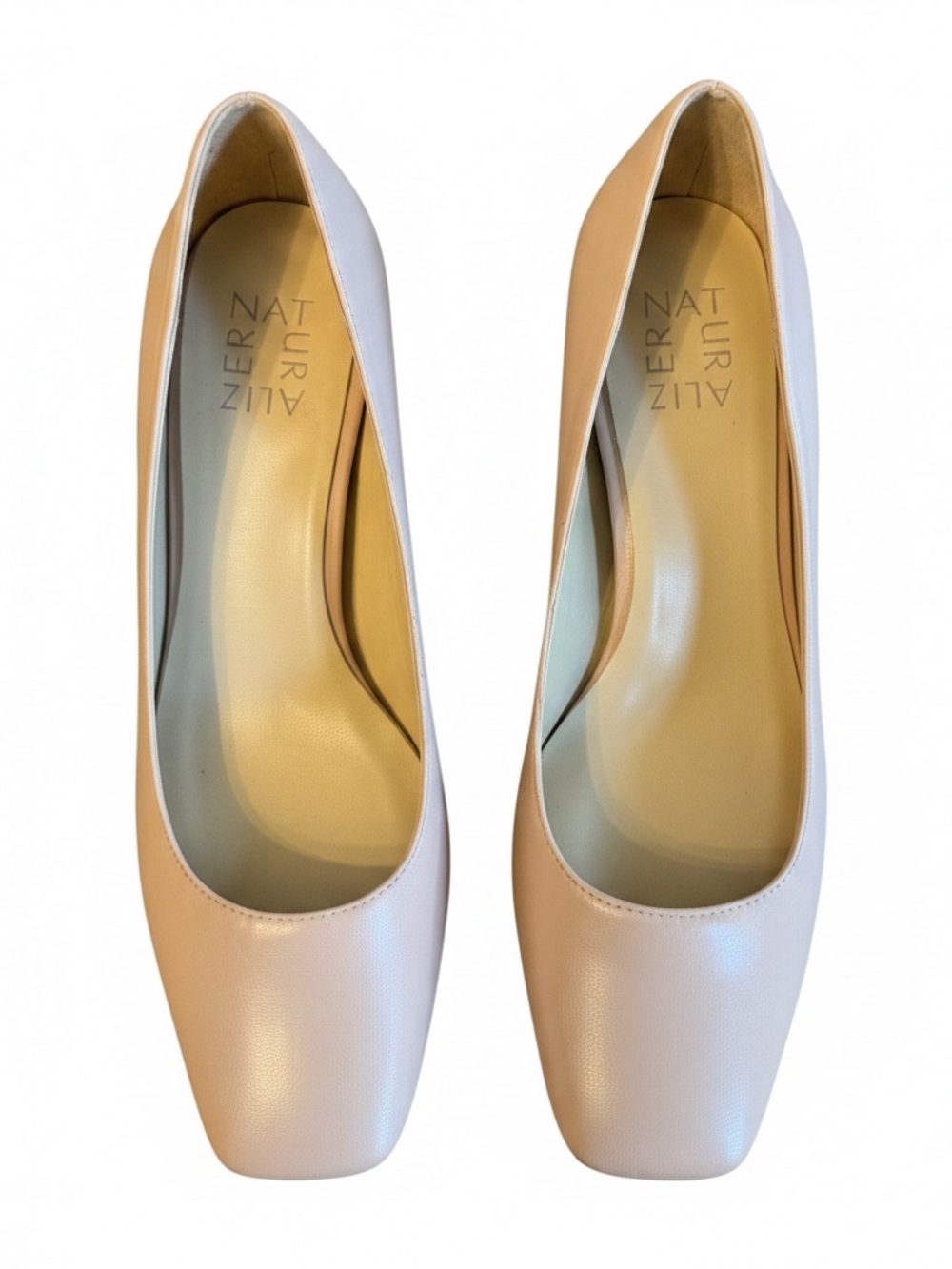 Naturalizer Warner Nude Square Toe Block Heel Pumps Size 8M Chic